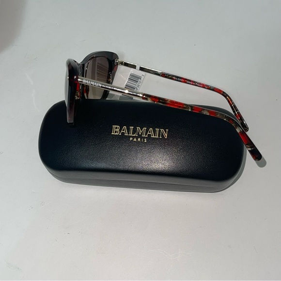 Balmain 56mm Modified Cat Eye Sunglasses In Red & Brown Red- Comes W/ Case Only - Picture 4 of 15